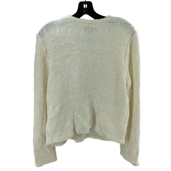 Loft cream jacket boho shacket chunky knit moto angle zip large - Picture 6 of 16